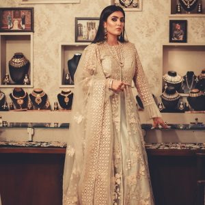 woman in brown long-sleeved dress